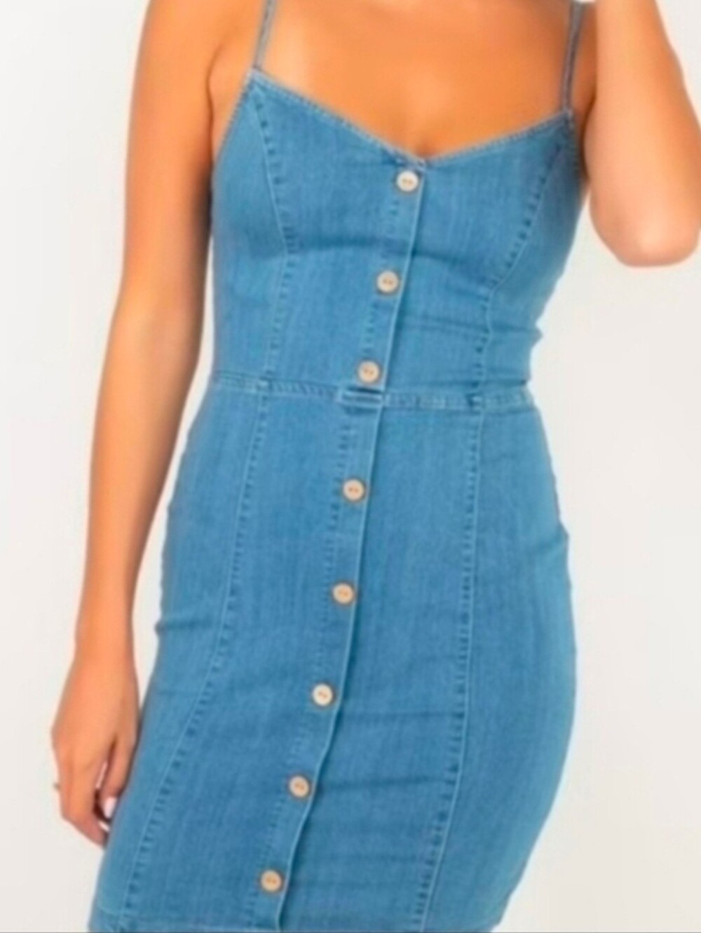Love By Chesley Women Sleeveless Button Down Denim Midi Dress Size 2X